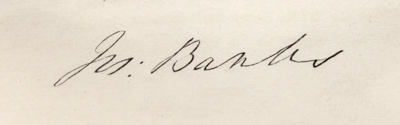 Signature of Sir Joseph Banks (1743-1820) Baronet of Banks